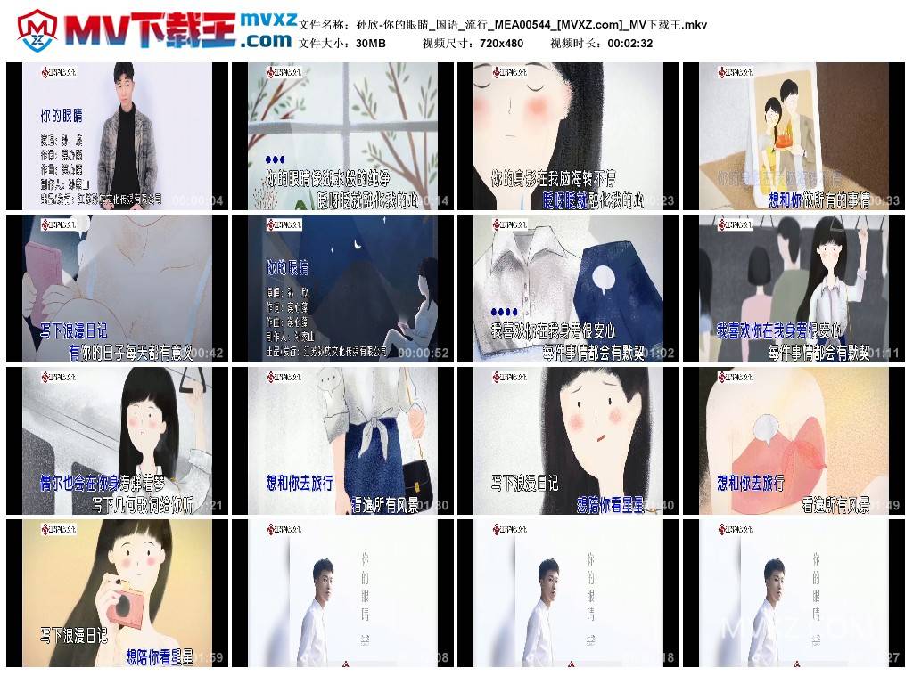 孙欣-你的眼睛_国语_流行_MEA00544